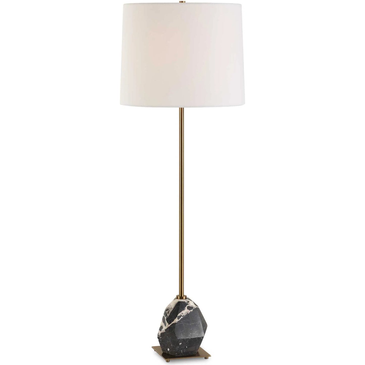 001 SI-2386719 | Primary Silo | Rowland Panda Buffet Lamp by Uttermost in brass. Made from marble, metal, fabric in a modern style.