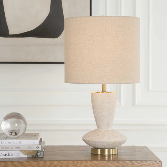 Doreyn Table Lamp by Uttermost in ivory. Made from metal, ceramic, fabric in a unique style.