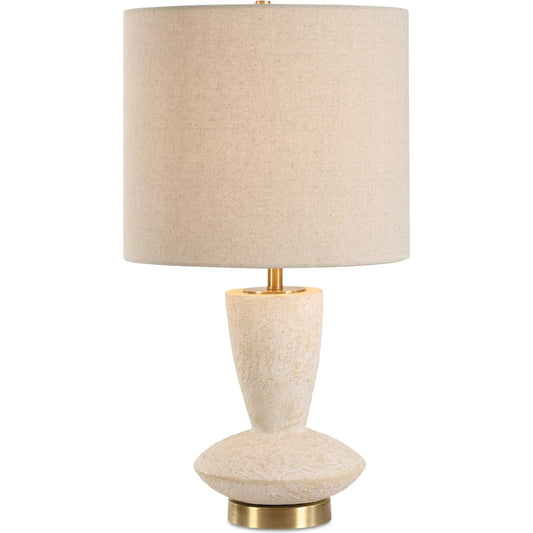 Doreyn Table Lamp by Uttermost in ivory. Made from metal, ceramic, fabric in a unique style.