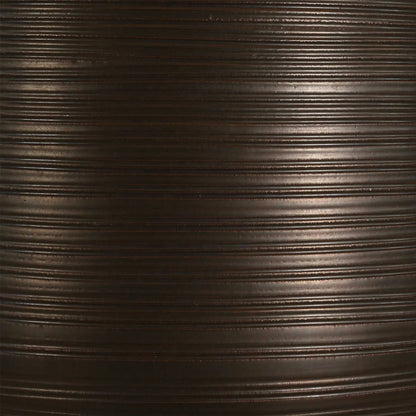 Calderone Table Lamp by Uttermost in black, bronze, brown. Made from porcelain, fabric, steel in a modern style.