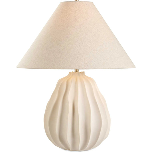 Javary Table Lamp by Uttermost in beige. Made from porcelain, fabric, steel in a unique style.