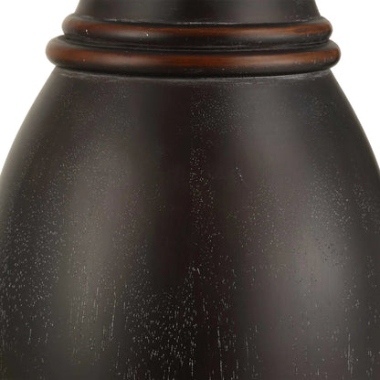 Pravin Floor Lamp by Uttermost in dark bronze. Made from rubber wood, fabric, steel in a modern style.