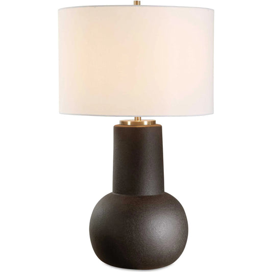 Robson Rustic Table Lamp by Uttermost in black, bronze. Made from metal, ceramic, fabric in a unique style.