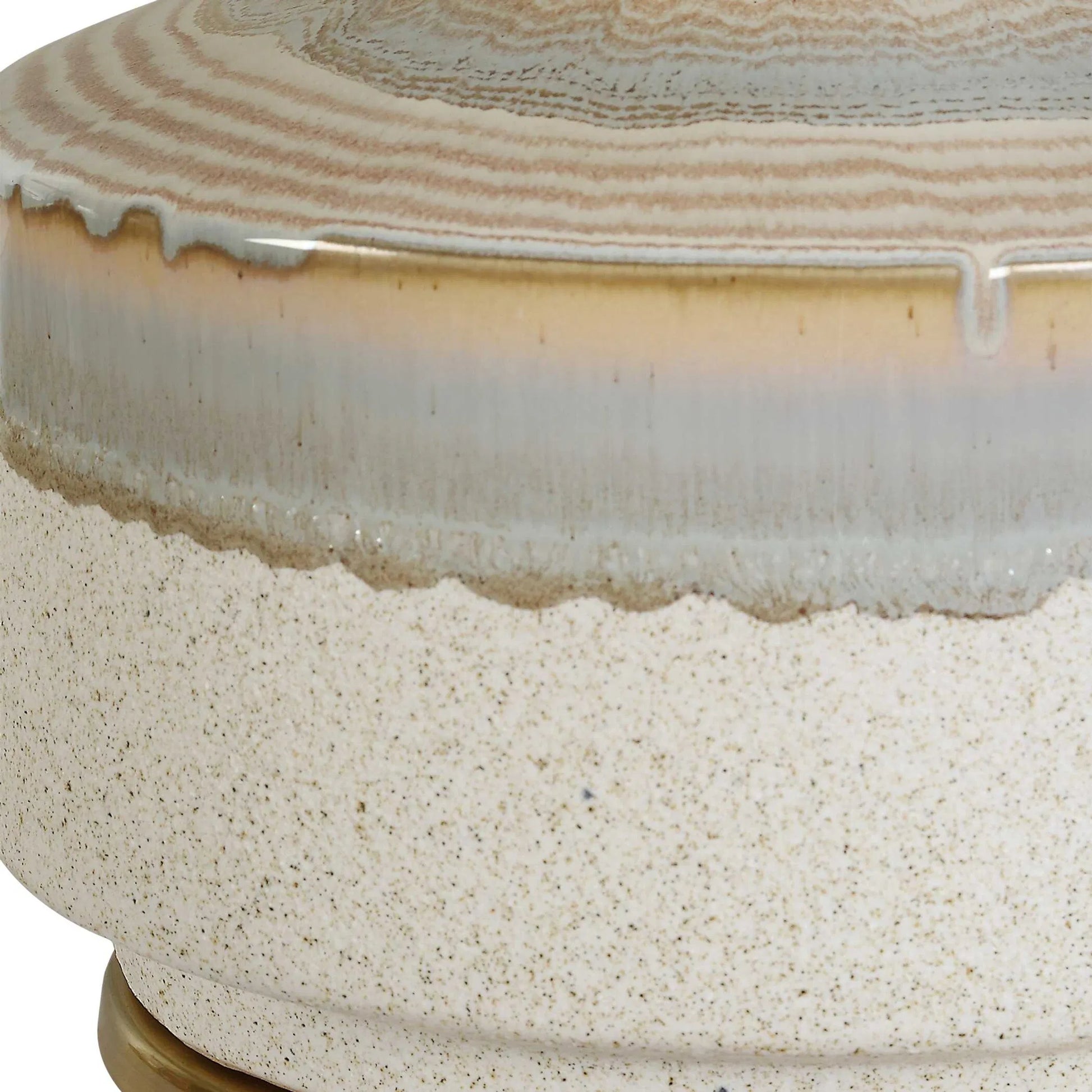 Armitage Textured Table Lamp by Uttermost in blue, brown, gray, white and brass. Made from metal, ceramic, fabric in a unique style.