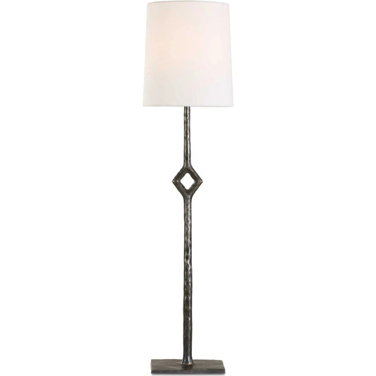 Puncture Cordless Buffet Lamp by Uttermost in black, bronze and bronze. Made from cast iron, fabric in a unique style.
