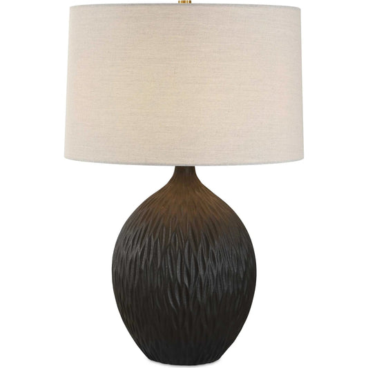 Levee Satin Table Lamp by Uttermost in black. Made from iron, ceramic in a unique style.
