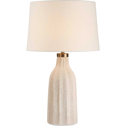 Maddox Textured Table Lamp by Uttermost in off white and brass. Made from metal, ceramic, linen in a unique style.
