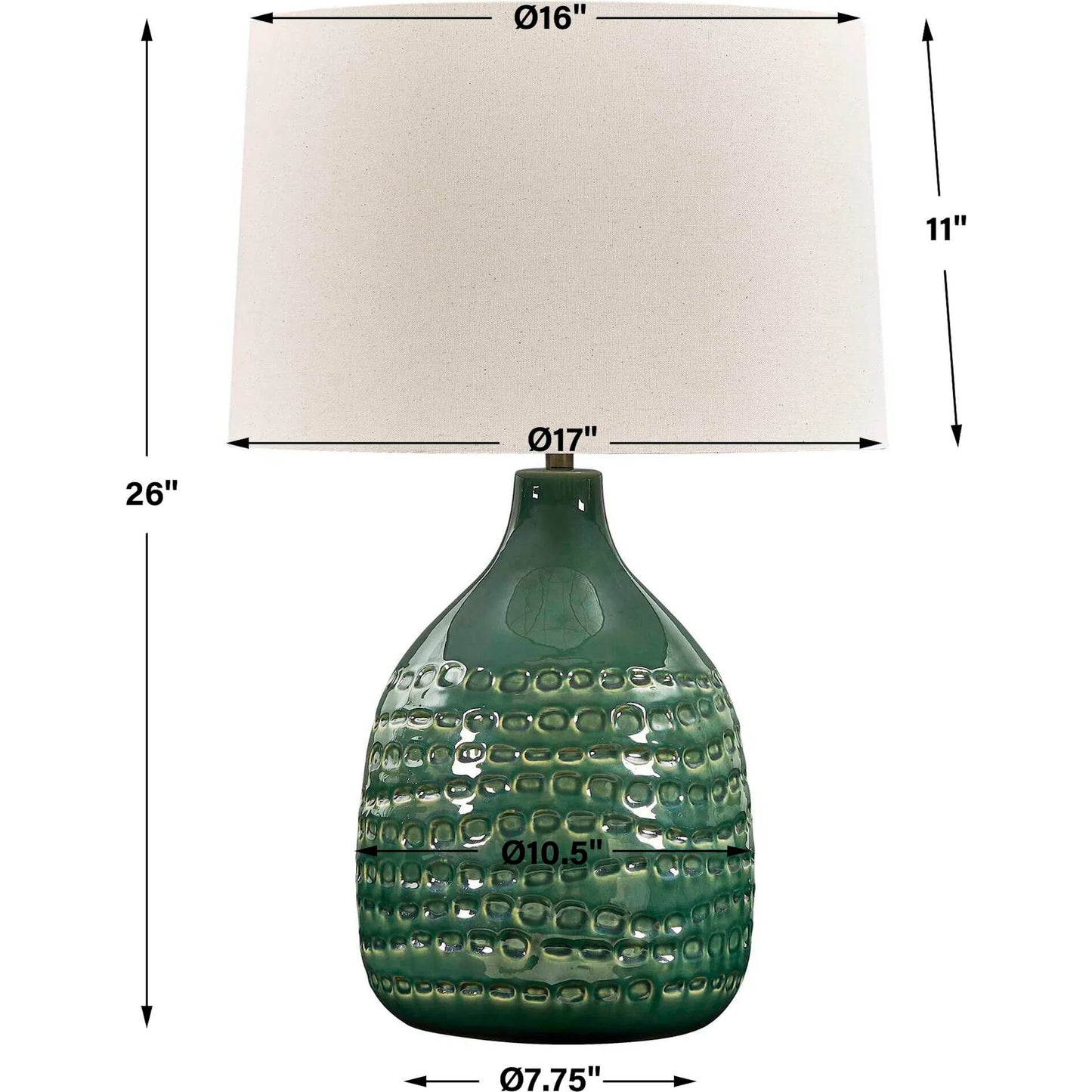 006 SI-2630607 | Unknown | Breya Glaze Table Lamp by Uttermost in green and brass. Made from ceramic, fabric, galvanized steel in a unique style.