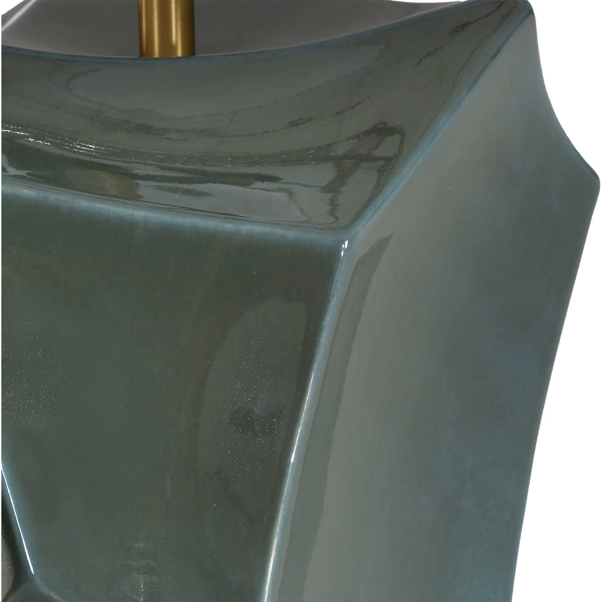 Prisma Smoky Table Lamp by Uttermost in blue, bronze, green. Made from ceramic, iron in a unique style.