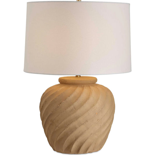 Farai Terracotta Table Lamp by Uttermost in brown and brass. Made from iron, cramic in a unique style.