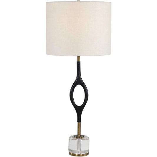 Maryam Cordless LED Buffet Lamp by Uttermost in black, bronze and brass. Made from crystal, iron in a unique style.