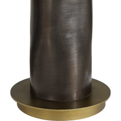 Carmine Table Lamp by Uttermost in bronze and dark. Made from iron, aluminum, fabric in a unique style.
