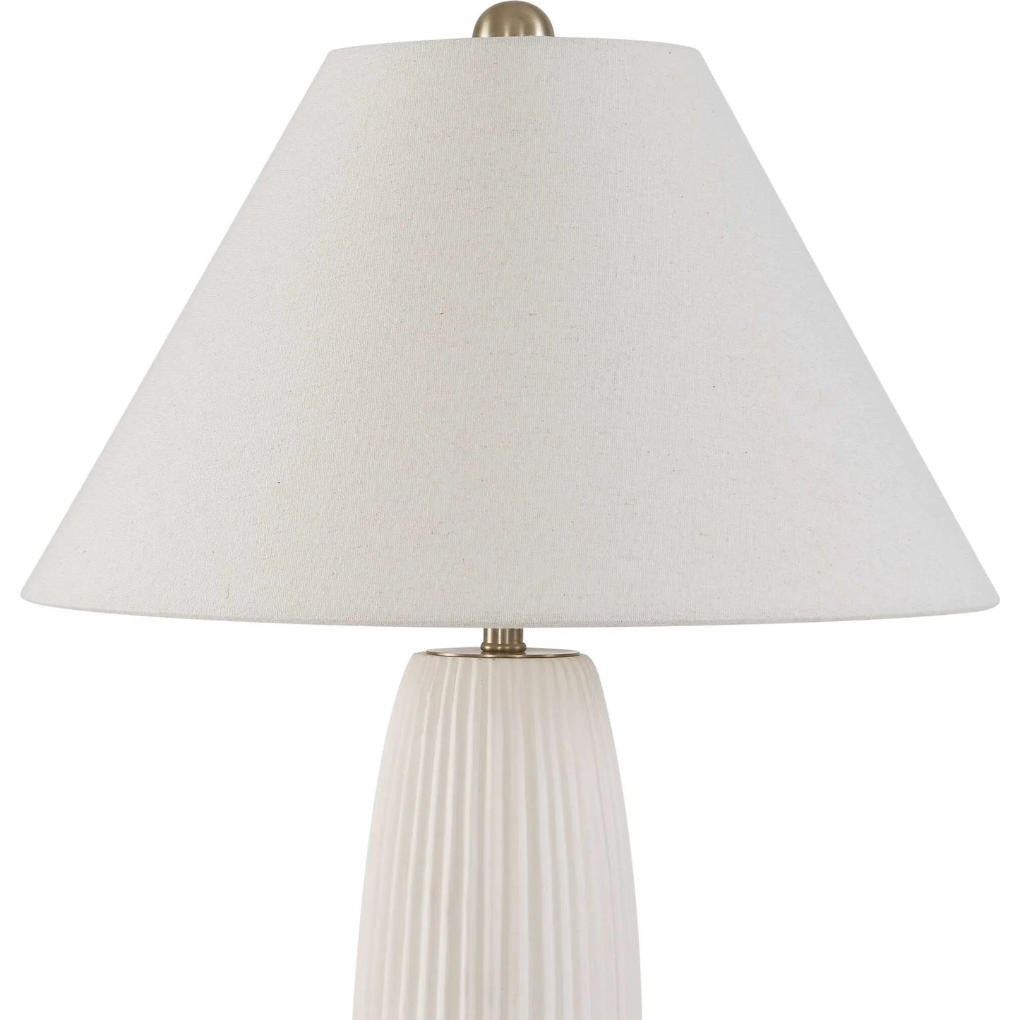 001 SI-2630624 | Additional Silo | Brinsley Table Lamp by Uttermost in white and brass. Made from metal, ceramic, fabric in a unique style.