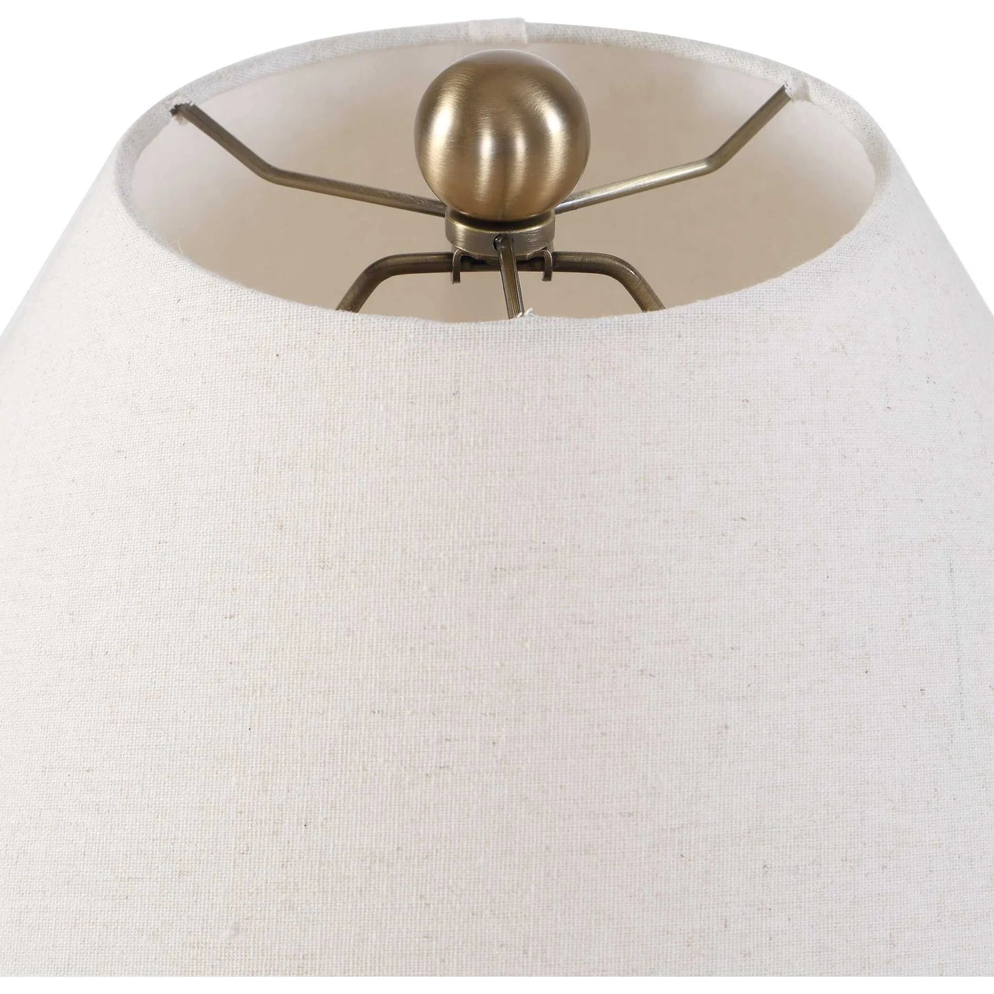 005 SI-2630624 | Unknown | Brinsley Table Lamp by Uttermost in white and brass. Made from metal, ceramic, fabric in a unique style.