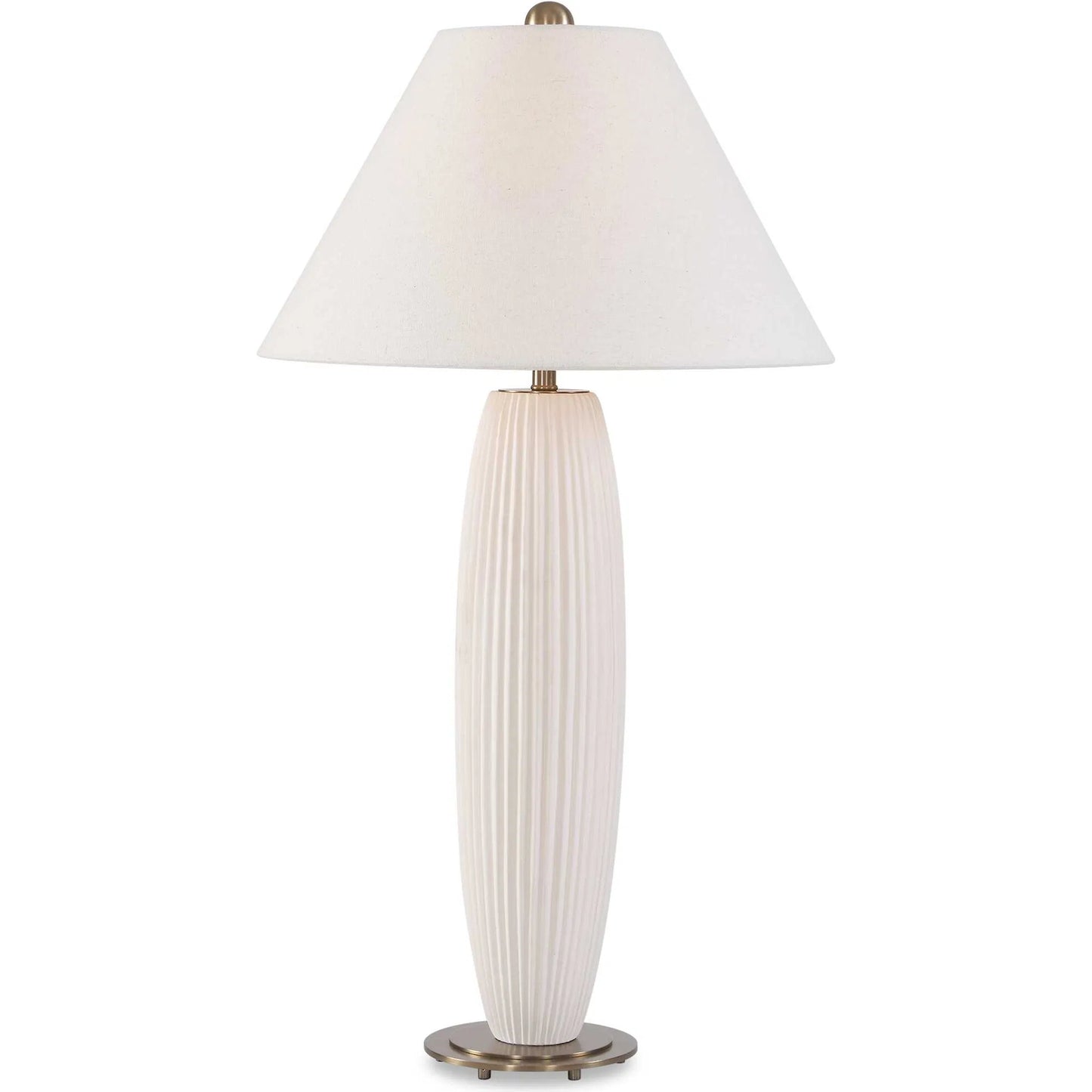 000 SI-2630624 | Primary Silo | Brinsley Table Lamp by Uttermost in white and brass. Made from metal, ceramic, fabric in a unique style.