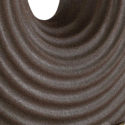 Geno Concentric Ribbed Table Lamp by Uttermost in brown and brass. Made from ceramic, iron, fabric in a unique style.