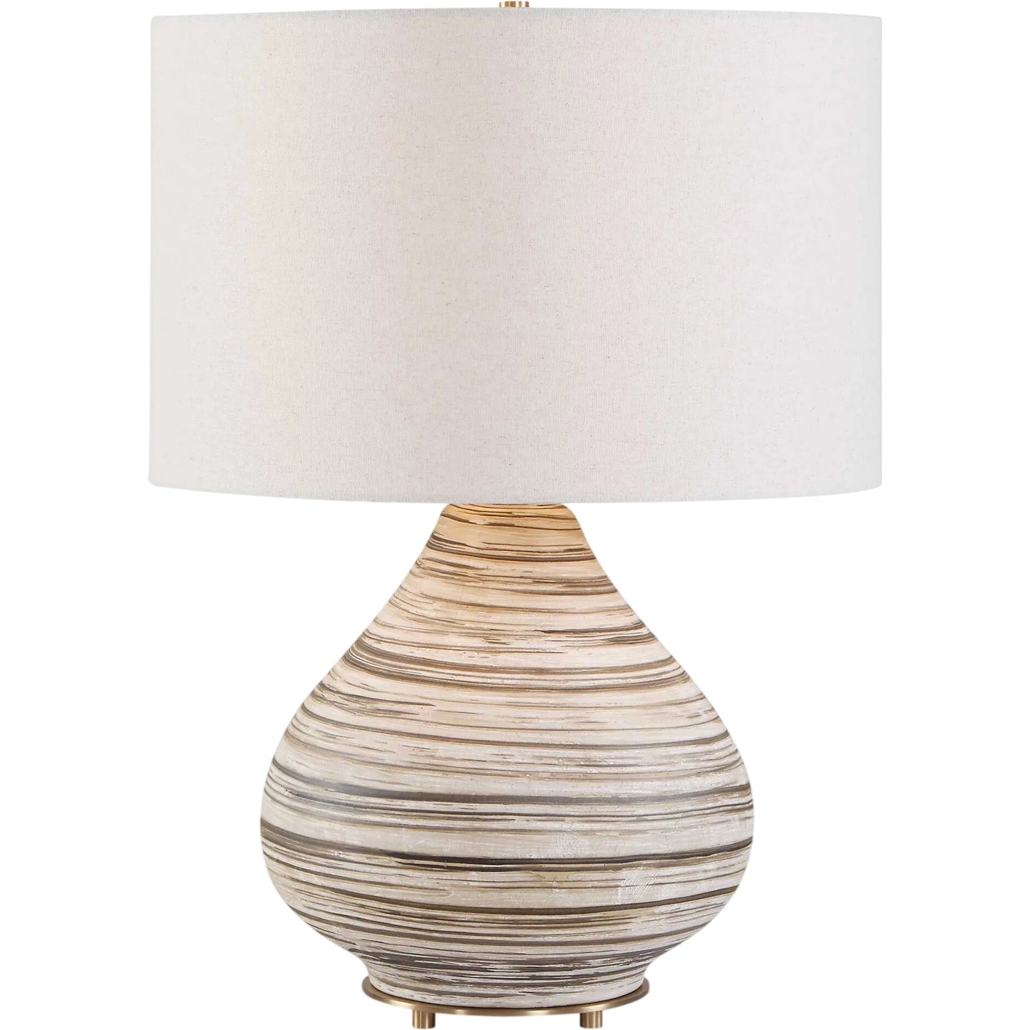 000 SI-2630642 | Primary Silo | Azura Horizontal Line Table Lamp by Uttermost in brown, gray, white and dark. Made from ceramic, iron, fabric in a unique style.