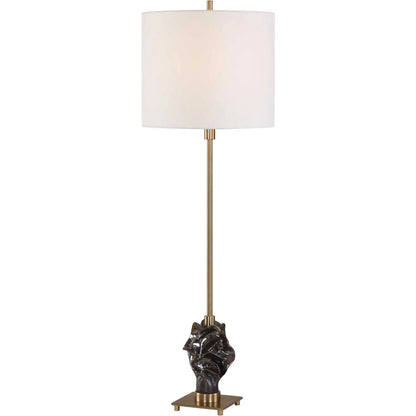 Fiori Sculptural Buffet Lamp by Uttermost in bronze, brown and dark. Made from ceramic, iron in a unique style.