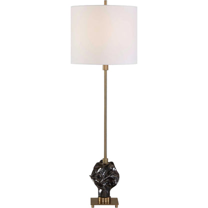 Fiori Sculptural Buffet Lamp by Uttermost in bronze, brown and dark. Made from ceramic, iron in a unique style.