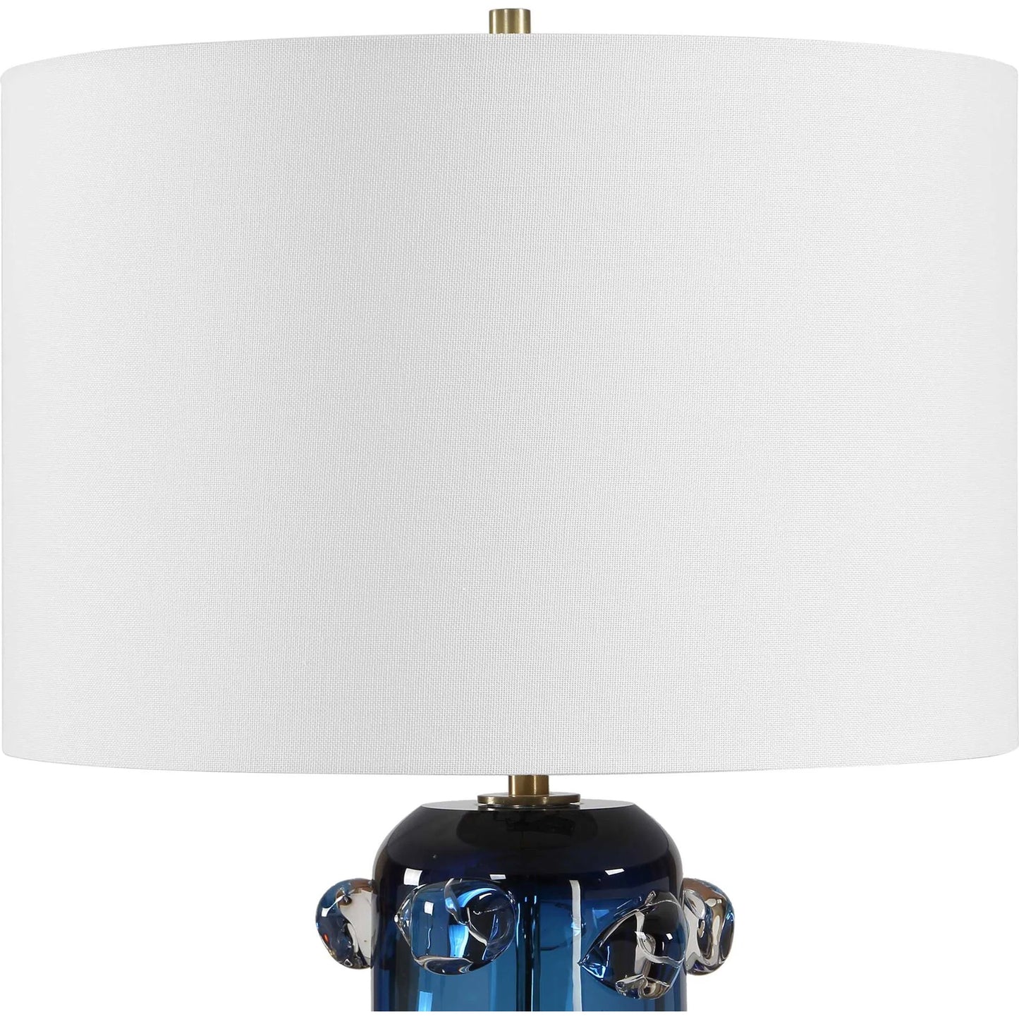 001 SI-2630629 | Additional Silo | Aura Table Lamp by Uttermost in blue, brass, gold and brass. Made from glass, iron in a unique style.