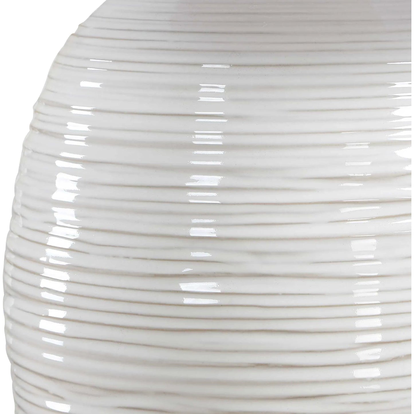 005 SI-2630631 | Unknown | Alkman Glaze Table Lamp by Uttermost in white and nickel. Made from steel, ceramic, fabric in a unique style.