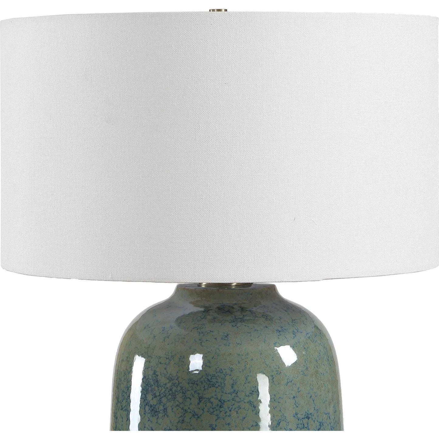 001 SI-2630633 | Additional Silo | Caliendo & Sage Table Lamp by Uttermost in blue, green and brass. Made from steel, ceramic, fabric in a unique style.