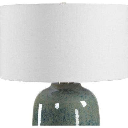 Caliendo & Sage Table Lamp by Uttermost in blue, green and brass. Made from steel, ceramic, fabric in a unique style.