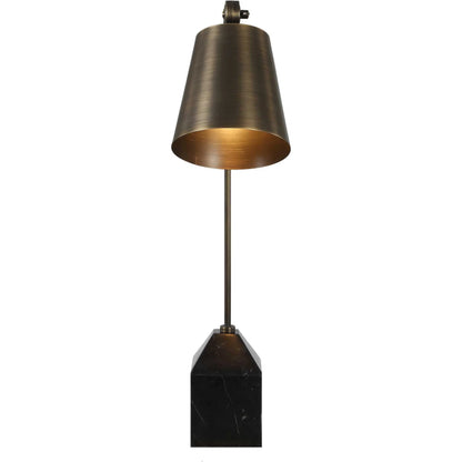 Hutchinson Desk Lamp by Uttermost in black, bronze, gold and bronze. Made from metal, glass, fabric in a unique style.
