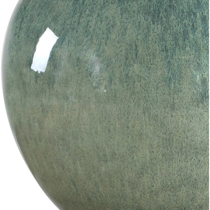 Callista Table Lamp by Uttermost in blue, green and brass. Made from ceramic, crystal, fabric, iron in a unique style.