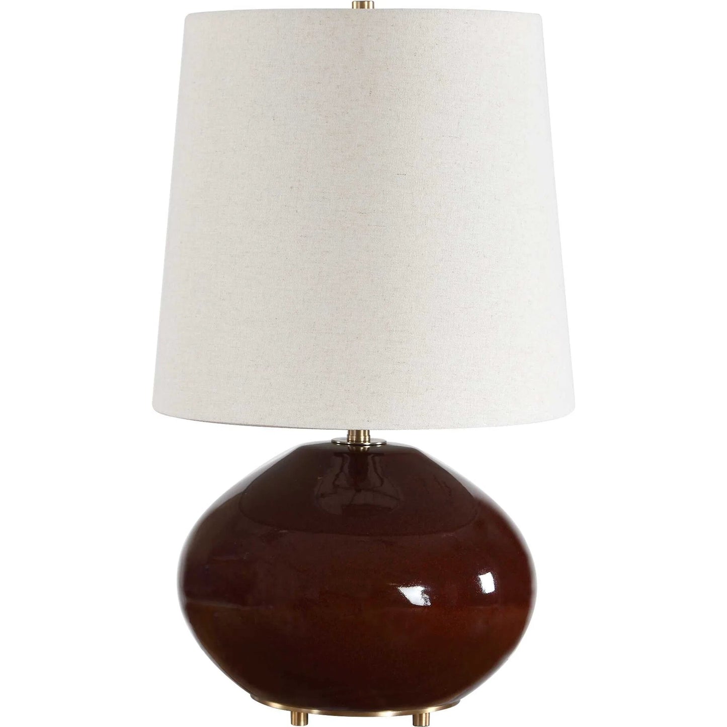 002 SI-2630656 | Closeup | Allemand Table Lamp by Uttermost in red and dark. Made from ceramic, iron, fabric in a unique style.