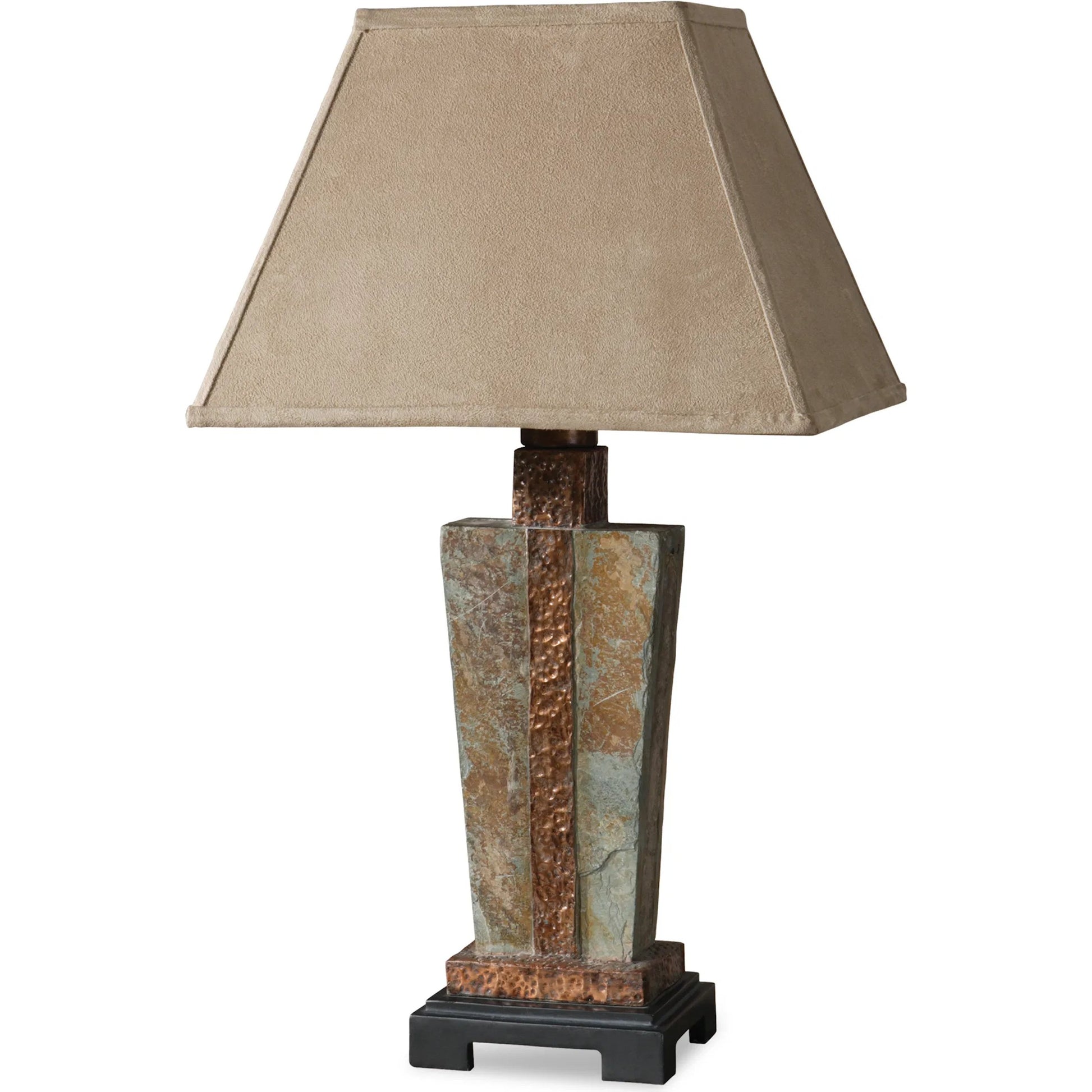 Slate Accent Lamp by Uttermost. Made from polyester, copper in a modern style.
