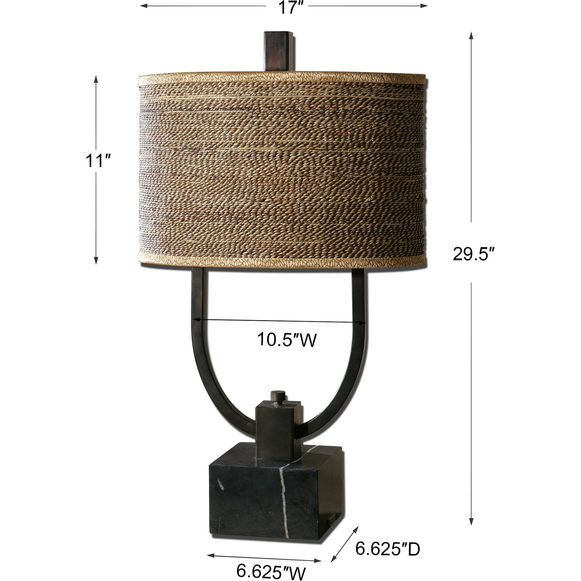 Stabina Metal Table Lamp by Uttermost in metal. Made from marble, metal in a modern style.
