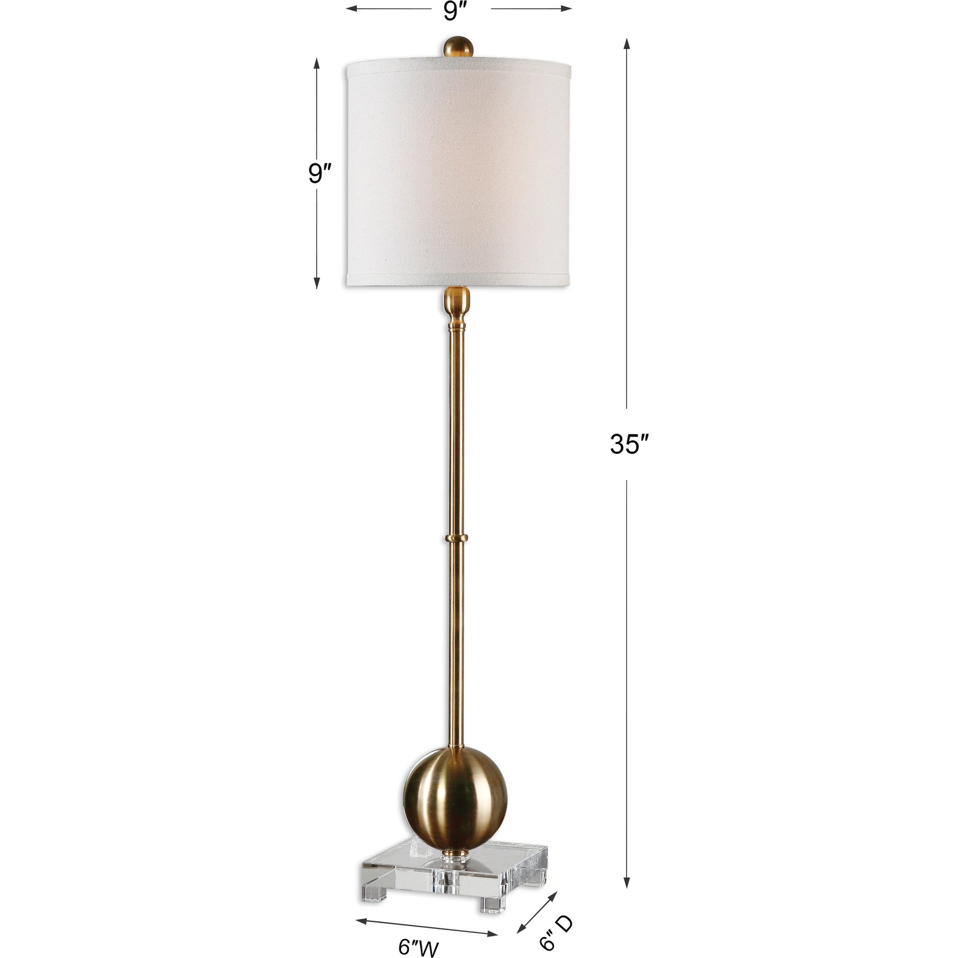 Laton Brass Buffet Lamp by Uttermost. Made from metal, crystal in a modern style.