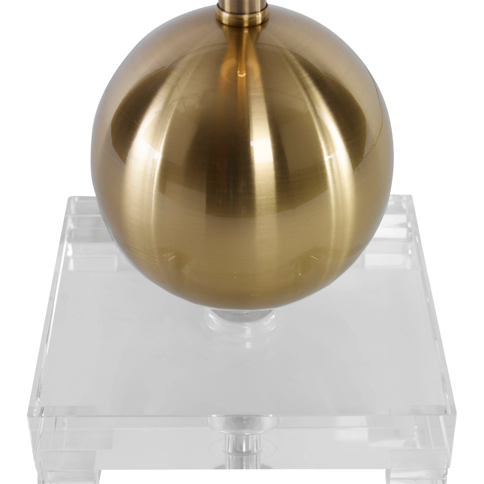Laton Brass Buffet Lamp by Uttermost. Made from metal, crystal in a modern style.