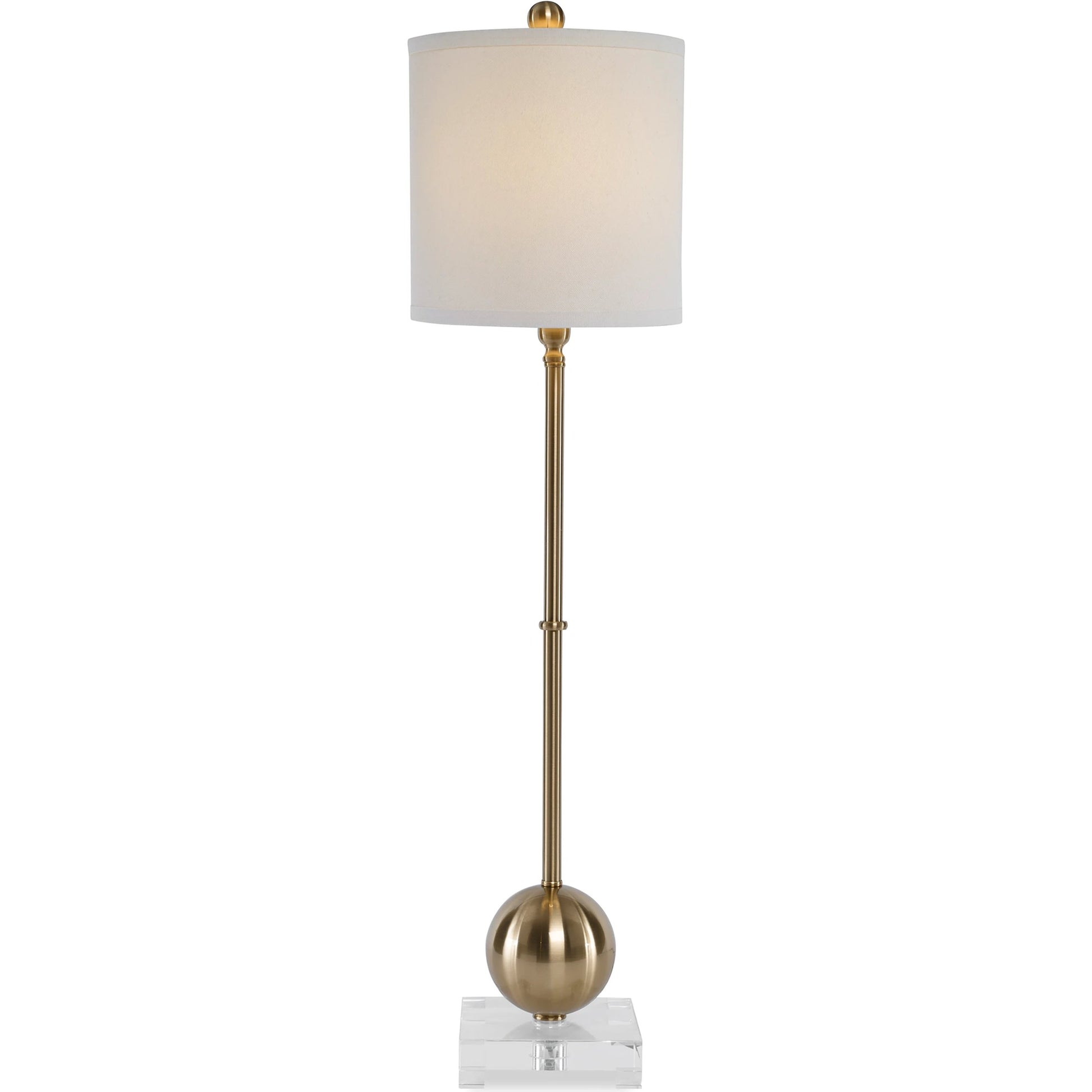 Laton Brass Buffet Lamp by Uttermost. Made from metal, crystal in a modern style.