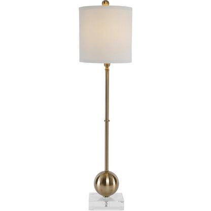 Laton Brass Buffet Lamp by Uttermost. Made from metal, crystal in a modern style.