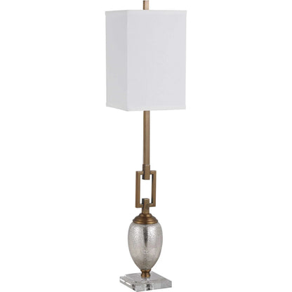Copeland Mercury Glass Buffet Lamp by Uttermost. Made from metal, crystal, glass in a modern style.