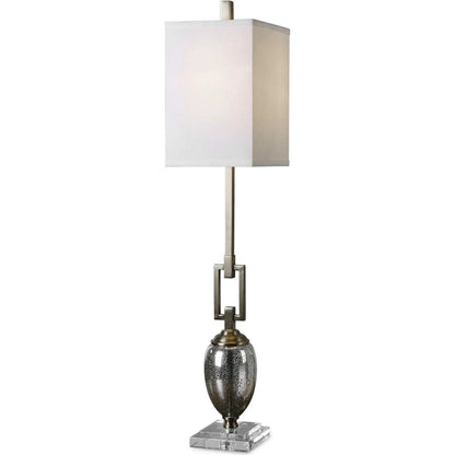 Copeland Mercury Glass Buffet Lamp by Uttermost. Made from metal, crystal, glass in a modern style.