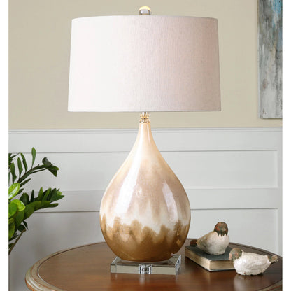 Flavian Glazed Ceramic Lamp by Uttermost. Made from crystal, ceramic in a modern style.