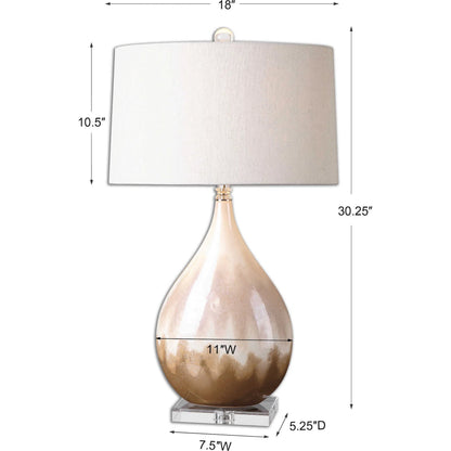 Flavian Glazed Ceramic Lamp by Uttermost. Made from crystal, ceramic in a modern style.