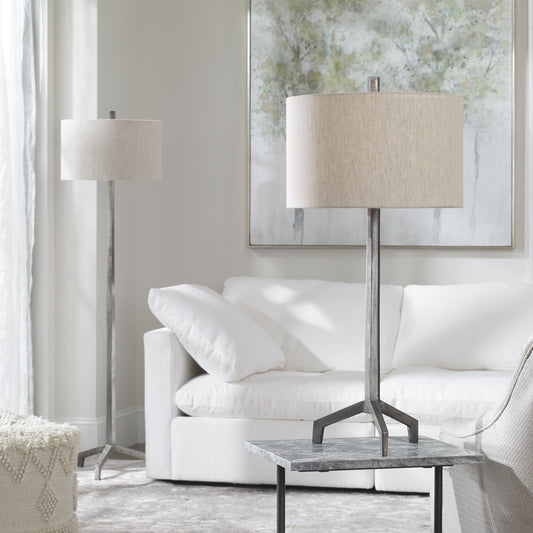 Ivor Cast Iron Floor Lamp by Uttermost in iron. Made from casting iron in a modern style.
