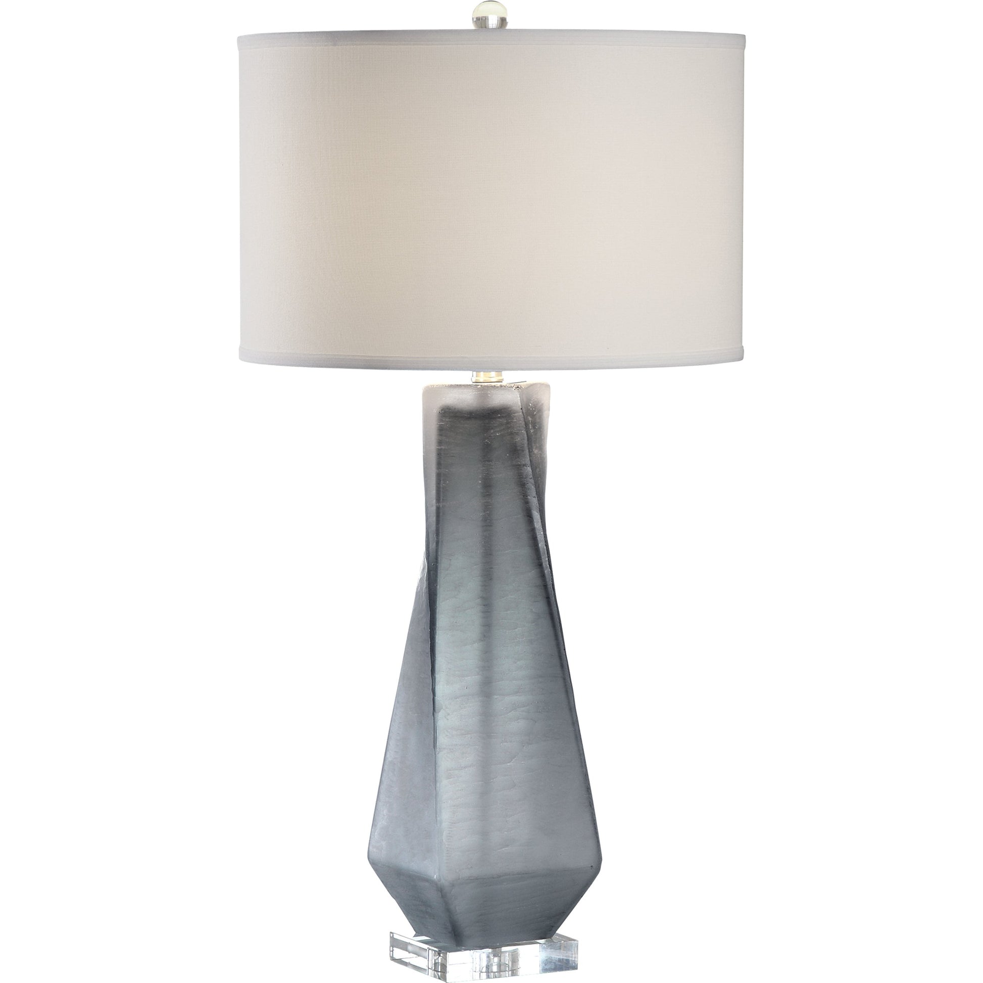 Anatoli Table Lamp by Uttermost in gray. Made from glass, iron, crystal in a modern style.
