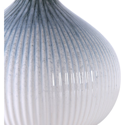 Eichler Mid-Century Table Lamp by Uttermost. Made from ceramic, fabric, iron in a coastal style.