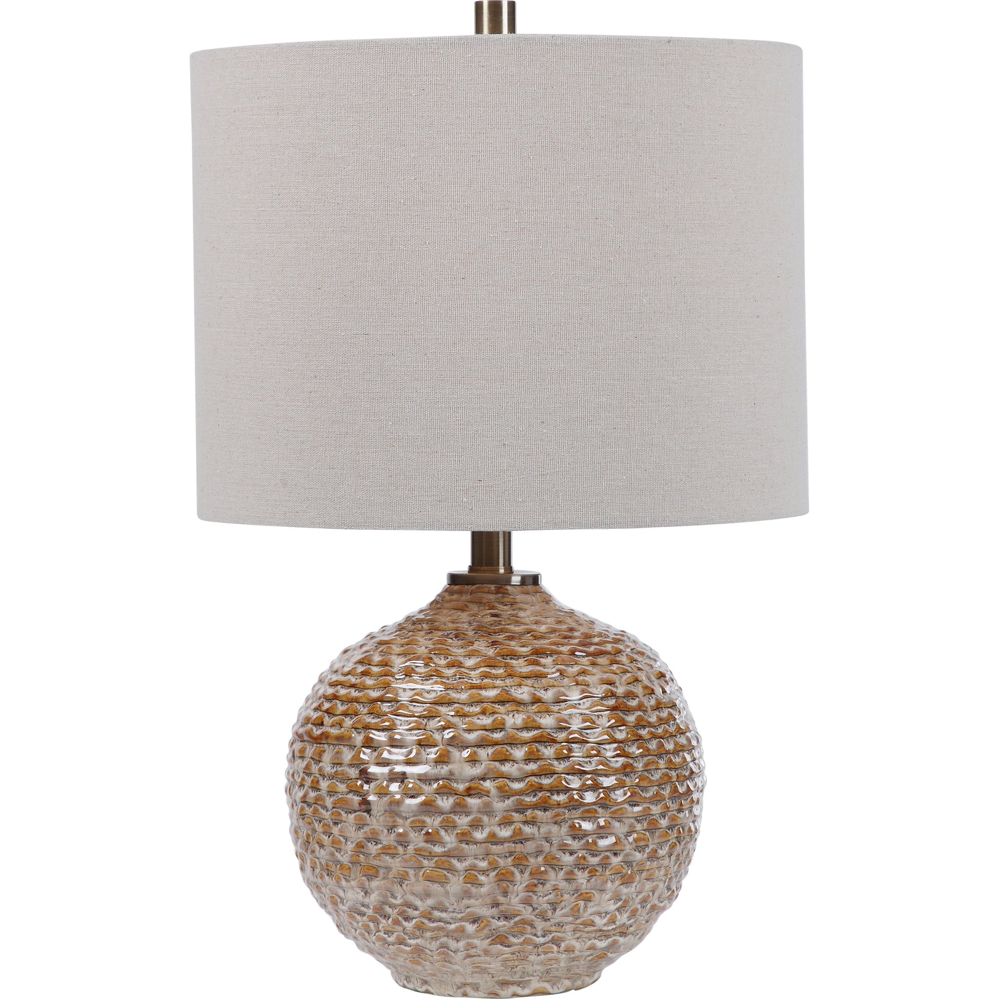 Lagos Rustic Table Lamp by Uttermost. Made from ceramic, metal, fabric in a coastal style.