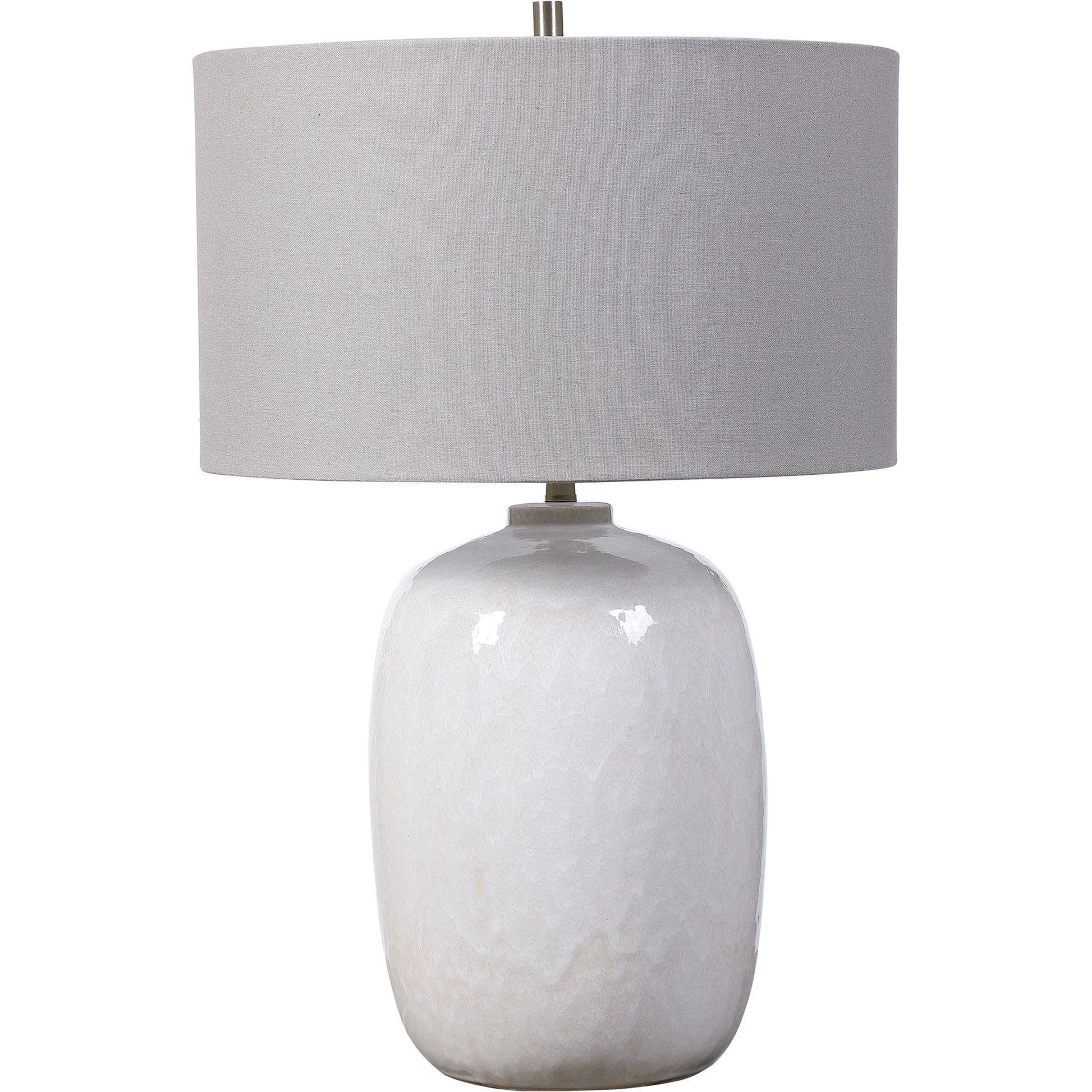 Winterscape Table Lamp by Uttermost in white. Made from ceramic, steel in a cottage & farmhouse style.
