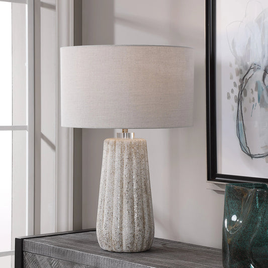 Pikes Table Lamp by Uttermost in ivory. Made from ceramic, steel, crystal in a eclectic & global style.