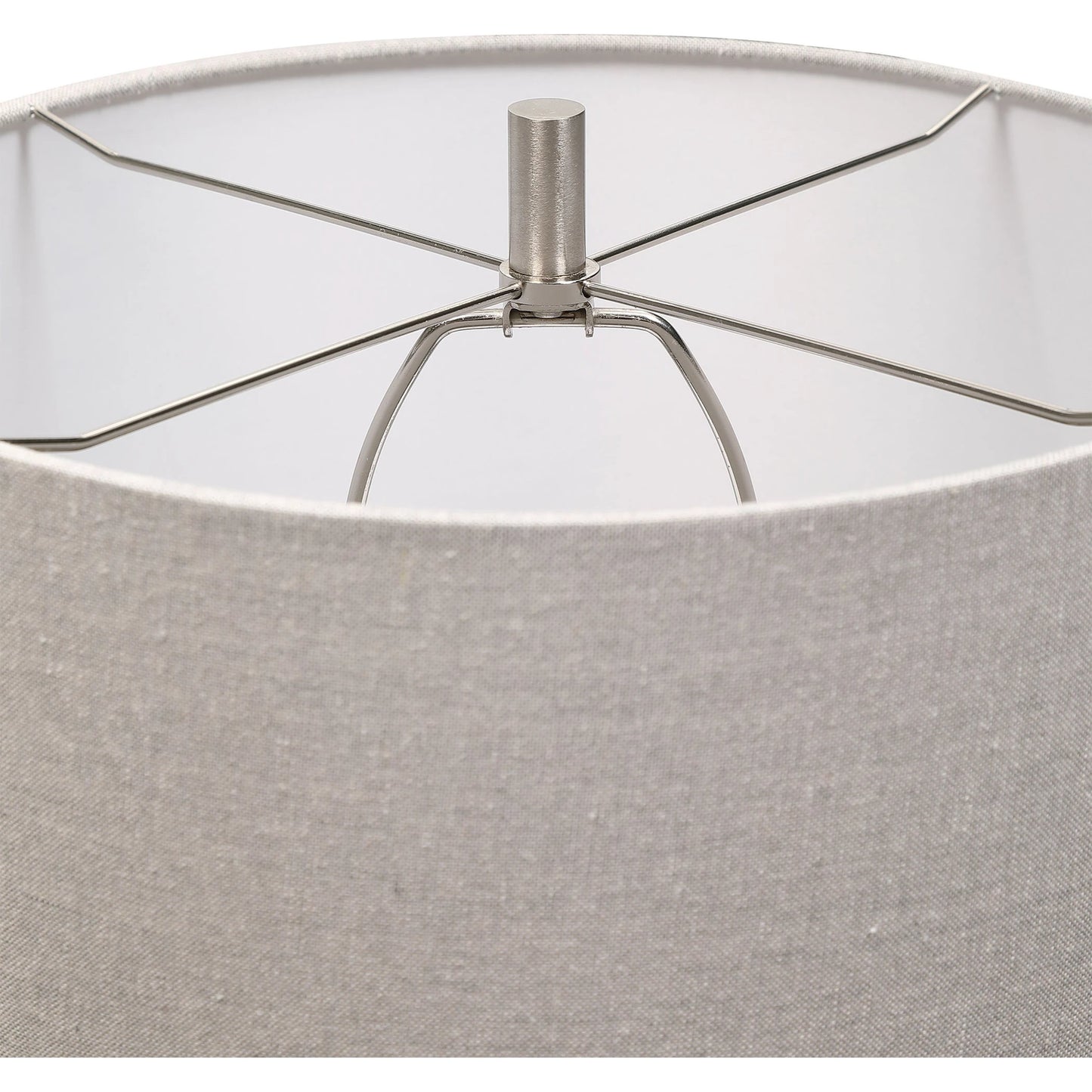 004 SR-824217 | Closeup | Comanche Crackle Table Lamp by Uttermost in white. Made from ceramic, steel in a eclectic & global style.