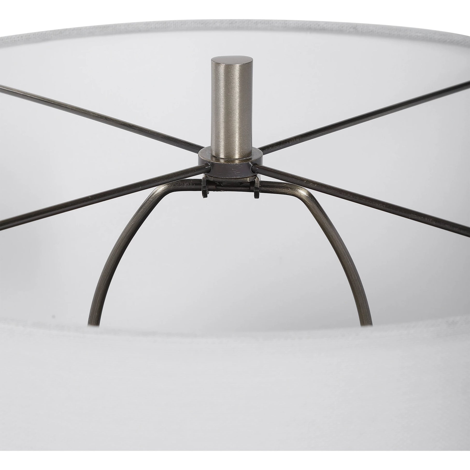 Dakota Crackle Table Lamp by Uttermost in white. Made from ceramic, steel in a coastal style.