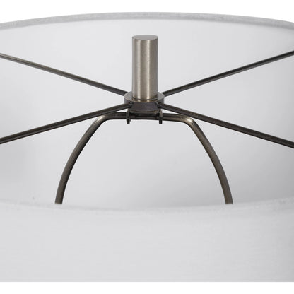 Dakota Crackle Table Lamp by Uttermost in white. Made from ceramic, steel in a coastal style.