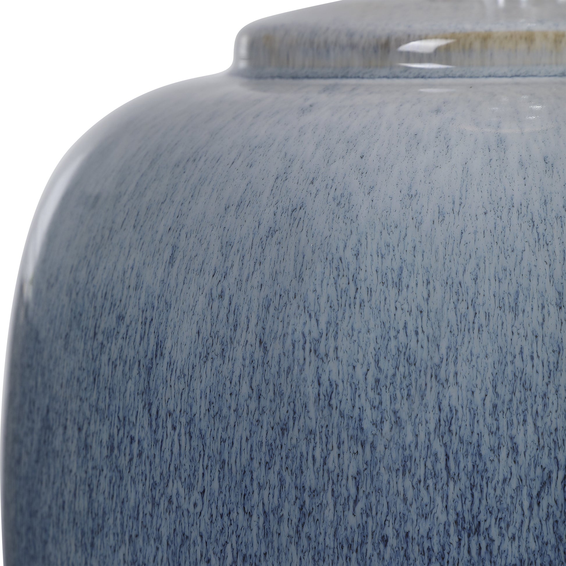 Waters Table Lamp by Uttermost in blue. Made from steel, ceramic, crystal, fabric in a coastal style.